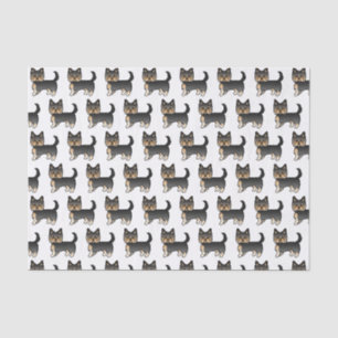 Schwarz-braunes Yorkshire-Terrier-Hündchen-Muster Seidenpapier