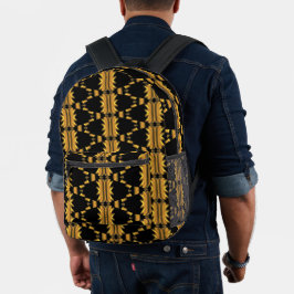 Schwarz-Bronze-Design Bedruckter Rucksack