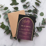 Schwarz-burgund Gold Arch 60. Geburtstag Save The Date<br><div class="desc">Eine Save the Date Karte für eine 60. Geburtstagsfeier. Schwarz und Bordeaux,  mit einem goldenen Imitat geschmückt. Personalisieren und fügen Sie ein Datum und Ihren Namen. Der Text: Sechzig und Save the Date ist mit einem großen trendigen handgeschriebenen Stil geschrieben.</div>