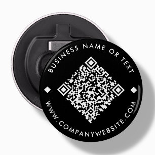 Schwarz Business Custom QR Code Flaschenöffner