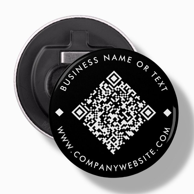 Schwarz | Business Custom QR Code Flaschenöffner (Von Creator hochgeladen)