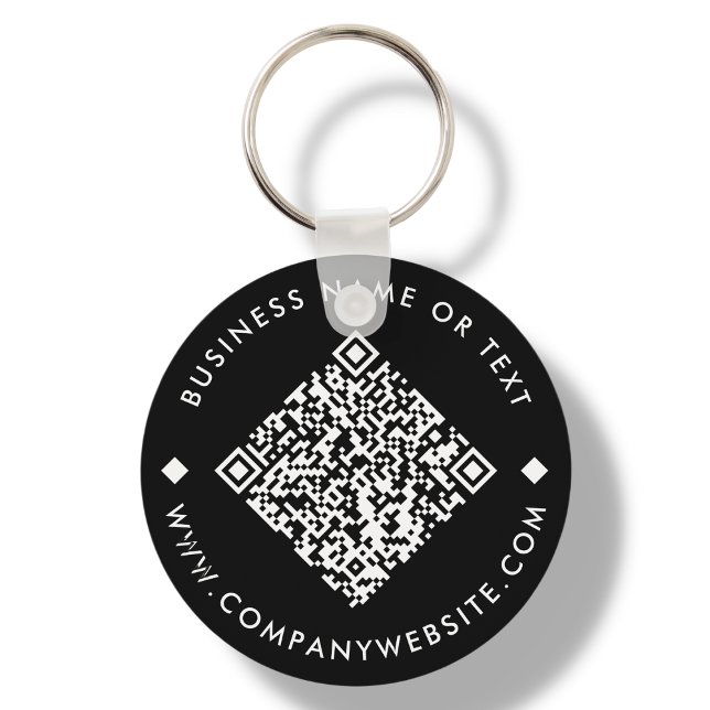 Schwarz | Business Custom QR Code Schlüsselanhänge Schlüsselanhänger (Von Creator hochgeladen)