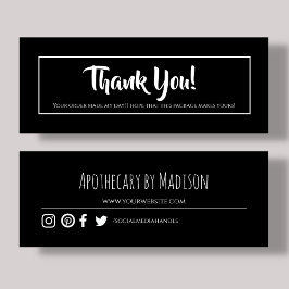 Schwarz | Business Danke Mini Card Mini Visitenkarte