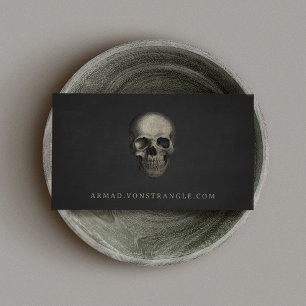 Schwarz-Calling-Karte für Creepy Skull Telefonnummerkarte