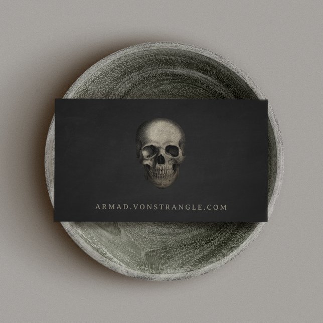 Schwarz-Calling-Karte für Creepy Skull Telefonnummerkarte (Von Creator hochgeladen)