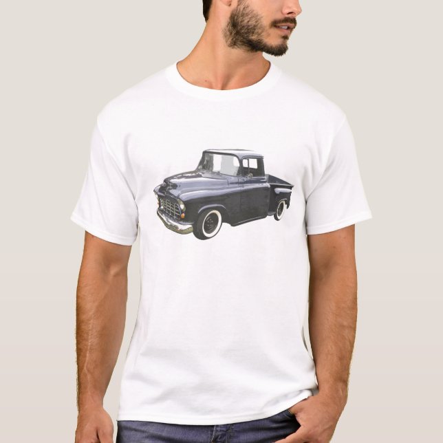 Schwarz-Chevrolet-Lieferwagen 1956 T-Shirt (Vorderseite)