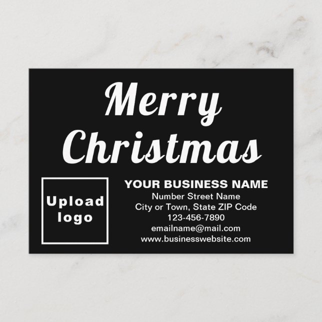 Schwarz | Christmas | Business | Kleine Flachkarte (Vorderseite)