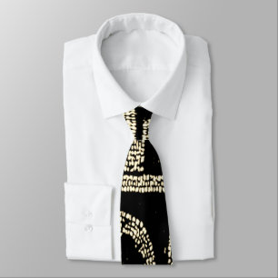 Schwarz-Creme-Abstrakte Muster Gents-Krawatte Krawatte