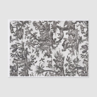 Schwarz & Creme, französisches Toille-Design Seidenpapier
