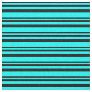 Schwarz-Cyan-farbiges Linse/Streifenmuster Stoff