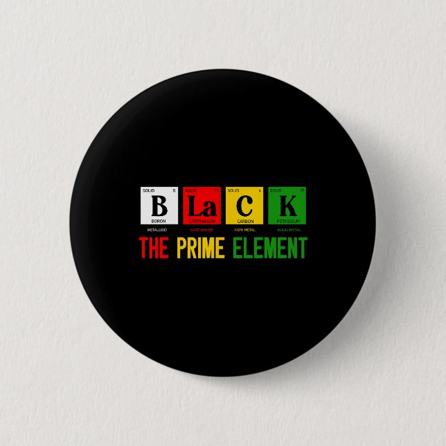 Schwarz Das Prime Element Schwarze Geschichte Mona Button (Vorderseite)