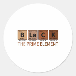 Schwarz Das Primelement Schwarze Geschichtsmonat P Runder Aufkleber