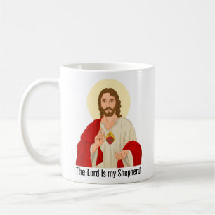 Schwarz Der Herr ist mein Hirte Jesus illustriert Kaffeetasse