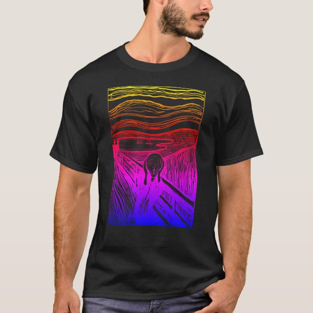 Schwarz der Schrei edvard Munch T - Shirt (Vorderseite)