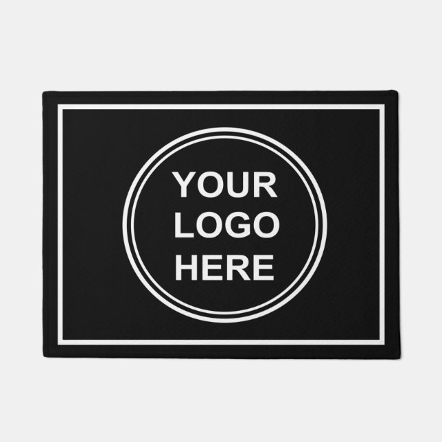 Schwarz des modernen Firmenlogos Fußmatte (Vorderseite)