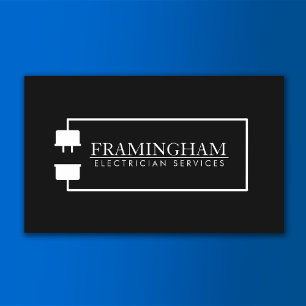 Schwarz des Stromverteilerkabellogos Visitenkarte