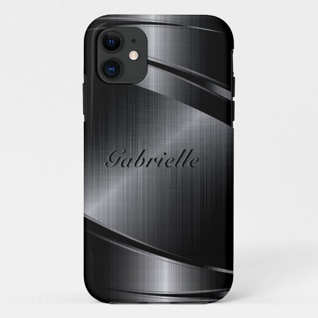 Schwarz-Design lackierte Aluminium-Optik Case-Mate iPhone Hülle (Rückseite)