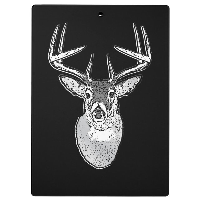 Schwarz-Design White Schwanz Deer Klemmbrett (Rückseite)