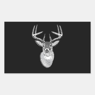 Schwarz-Design White Schwanz Deer Rechteckiger Aufkleber