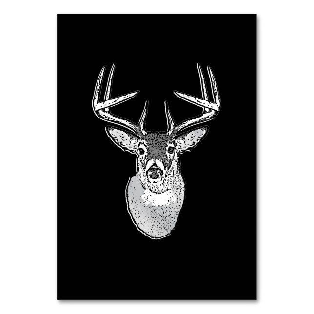 Schwarz-Design White Schwanz Deer Tischnummer (Vorderseite)