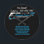 Schwarz-Detail-Druckdruck Power waschen harte Rein Runde Wanduhr<br><div class="desc">Schwarz-Detail-Druckdruck Power waschen harte Reinigung</div>
