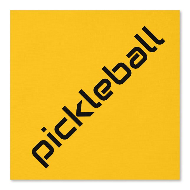 Schwarz-Diagonal-PICKLEBALL auf fett gelb Tapete (Vorderseite)