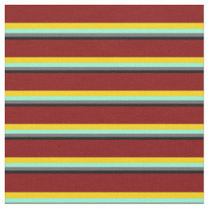 Schwarz, Dim Gray, Aquamarine, Gelb & Maron Stoff