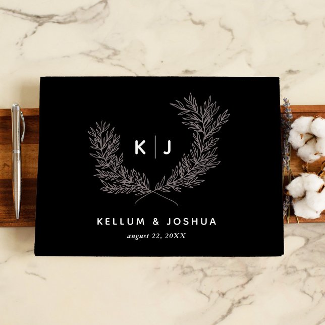 Schwarz-Distinguelles Monogramm Gästebuch (Black Distinguished Monogram Guest Book)