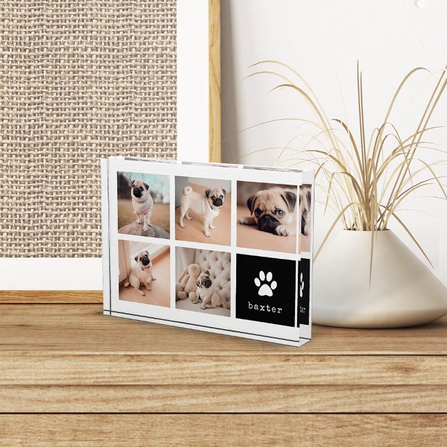 Schwarz | Dog Pawprint Collage Fotoblock (Von Creator hochgeladen)