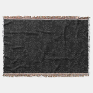 Schwarz Dunkler Fanchy Chic Damask Muster Decke