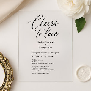 Schwarz-durchsichtiges Beifall für Liebe Elegante  Acryleinladungen