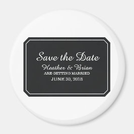 Schwarz einfach elegant Save the Date Magnet
