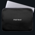 Schwarz, einfach schwarze Vorlage, personalisieren Laptopschutzhülle<br><div class="desc">Schwarz,  einfach schwarze Vorlage,  bereit für Sie zu personalisieren,  weißer Text.</div>