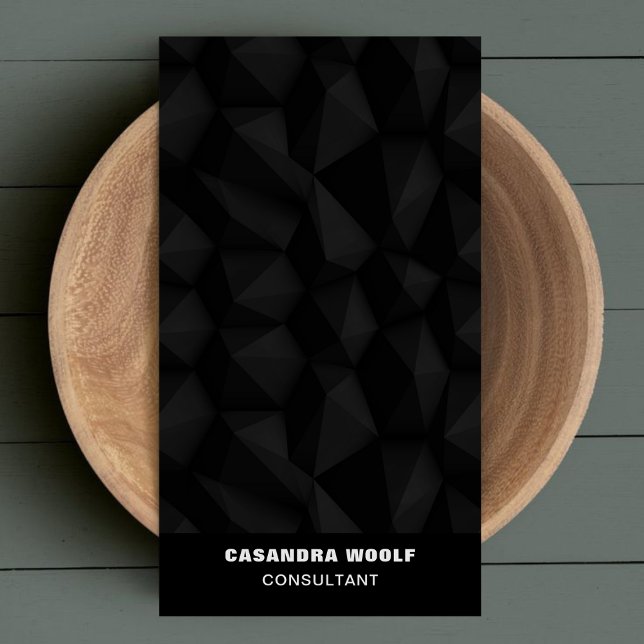 Schwarz Elegant Chic Geometric Beruflich Visitenkarte (Von Creator hochgeladen)