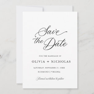 Schwarz Elegant Moderne Skriptkalligrafie Einladung