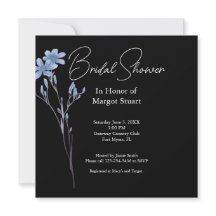 Schwarz Elegante Blume Weißes Skript-Brautparty