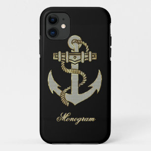 Schwarz, Elegante Diamanten und Gold Wasseranker title_seo2