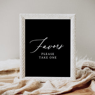 Schwarz Elegante Moderne Minimalistische Favoriten Poster