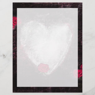 Schwarz Elegantes Herz und Rose
