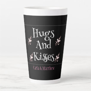 schwarz-elegantes rosa Valentin, süß für Paar Milchtasse