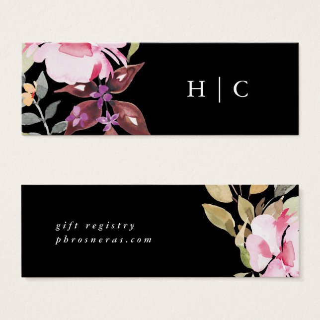 Schwarz Elegantes Wasser Schöne Registrierungskart (Vorne & Hinten)