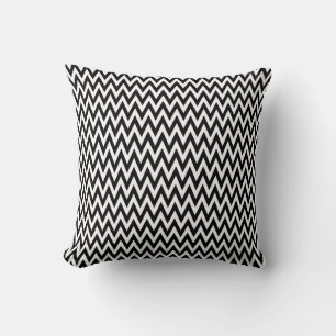 Schwarz Elegantes Zickzack Design Kissen