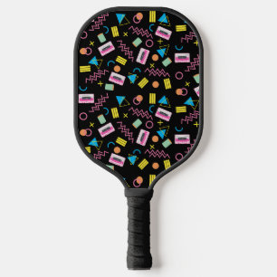 Schwarz-farbige Achtzigerjahre-Muster Pickleball Schläger