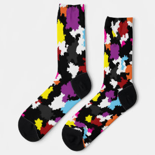 Schwarz Farbige unregelmäßige Abstrakt Socken