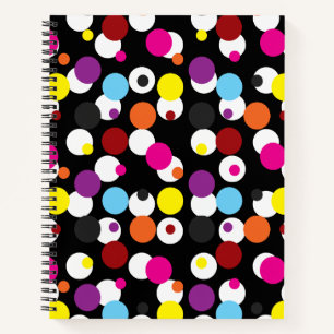 Schwarz-farbiges Polka-Dots-Oberflächenmuster Notizbuch