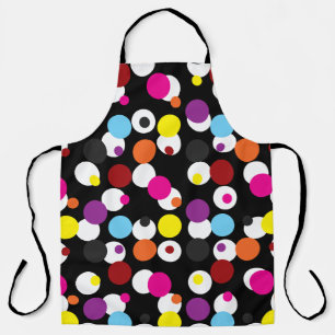 Schwarz-farbiges Polka-Dots-Oberflächenmuster Schürze