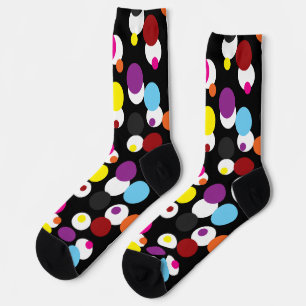 Schwarz-farbiges Polka-Dots-Oberflächenmuster Socken