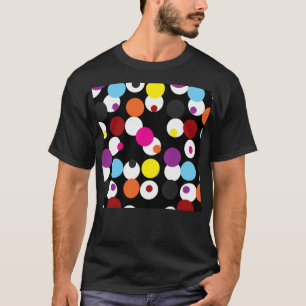 Schwarz-farbiges Polka-Dots-Oberflächenmuster T-Shirt