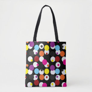 Schwarz-farbiges Polka-Dots-Oberflächenmuster Tasche