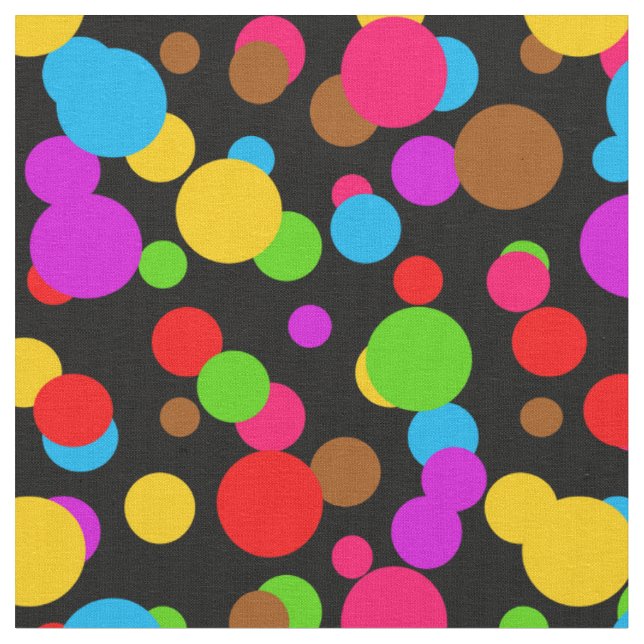 Schwarz-farbiges Polka-Punkte-Design Stoff (Nahaufnahme)